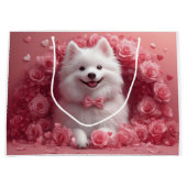 アメリカのエスキモとバラ – バレンタインデー ラージペーパーバッグ (正面)