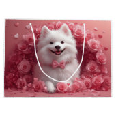 アメリカのエスキモとバラ – バレンタインデー ラージペーパーバッグ (裏面)