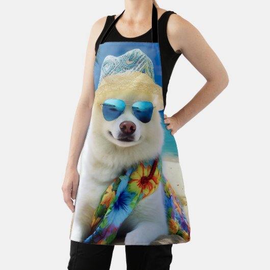 アメリカのエスキモビーチ、犬の恋人のための夏の贈り物 エプロン (インサイチュ)