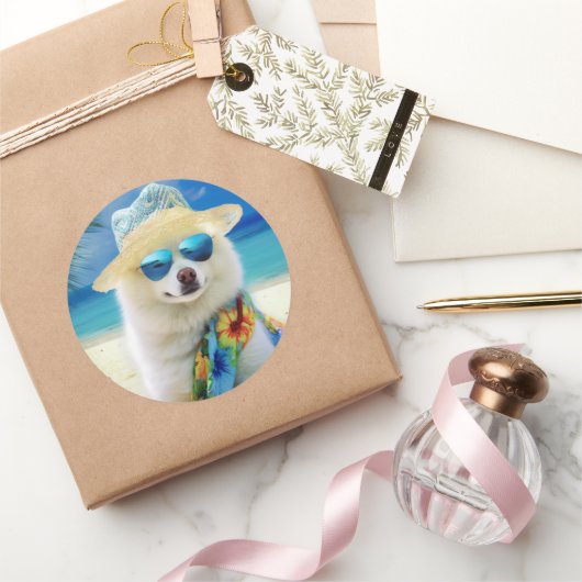 アメリカのエスキモビーチ、犬の恋人のための夏の贈り物 ラウンドシール (ギフト)