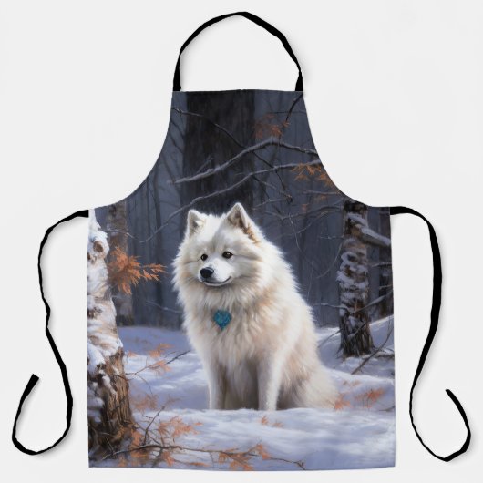 アメリカのエスキモーが雪のクリスマスを過ごす エプロン (正面)
