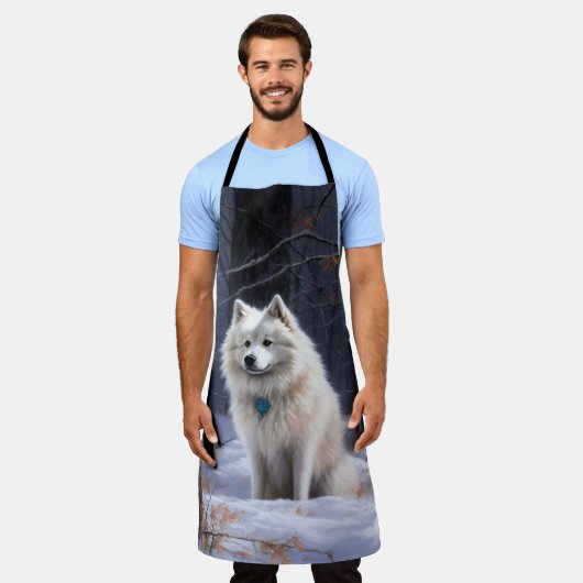 アメリカのエスキモーが雪のクリスマスを過ごす エプロン (着用した状態)