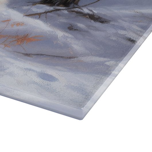 アメリカのエスキモーが雪のクリスマスを過ごす カッティングボード (角)