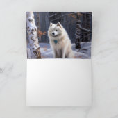 アメリカのエスキモーが雪のクリスマスを過ごす カード (内部)