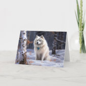 アメリカのエスキモーが雪のクリスマスを過ごす カード (正面)