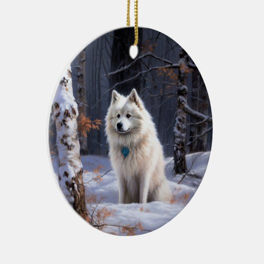 アメリカのエスキモーが雪のクリスマスを過ごす セラミックオーナメント (右)