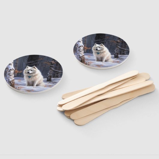 アメリカのエスキモーが雪のクリスマスを過ごす ハンドファン (組立なし)