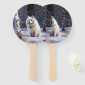 アメリカのエスキモーが雪のクリスマスを過ごす ハンドファン (正面&裏面)