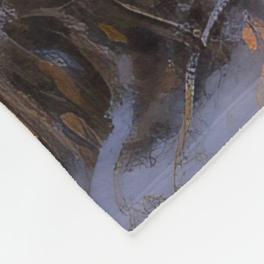 アメリカのエスキモーが雪のクリスマスを過ごす フリースブランケット (角)