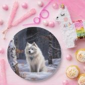 アメリカのエスキモーが雪のクリスマスを過ごす ペーパープレート (パーティー)