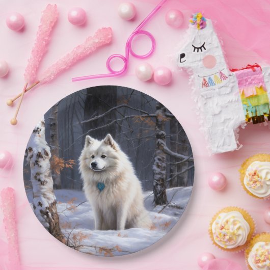 アメリカのエスキモーが雪のクリスマスを過ごす ペーパープレート (パーティー)