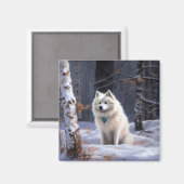 アメリカのエスキモーが雪のクリスマスを過ごす マグネット (正面/裏面)