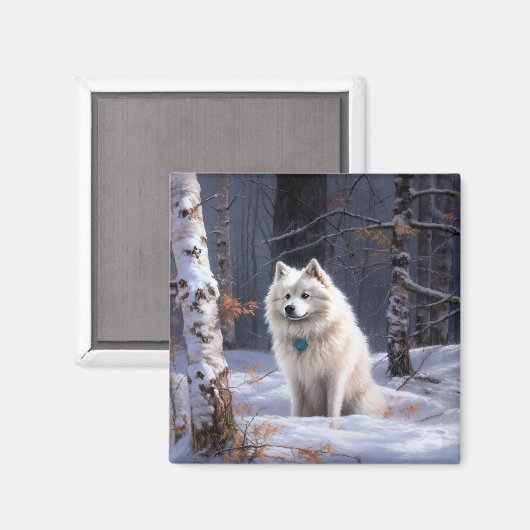 アメリカのエスキモーが雪のクリスマスを過ごす マグネット (正面/裏面)