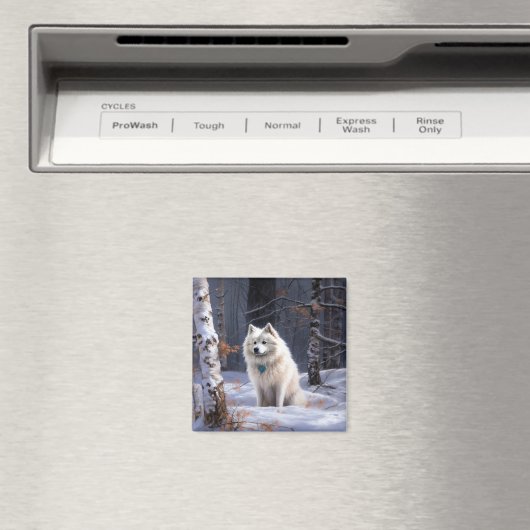 アメリカのエスキモーが雪のクリスマスを過ごす マグネット (インサイチュ (食洗機))