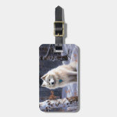 アメリカのエスキモーが雪のクリスマスを過ごす ラゲッジタグ (正面縦)