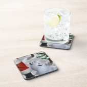 アメリカのエスキモー犬のクリスマス コースター (右側)