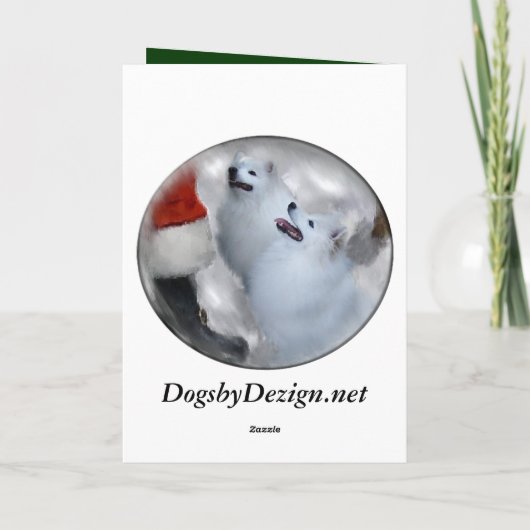 アメリカのエスキモー犬のクリスマス シーズンカード (裏面)