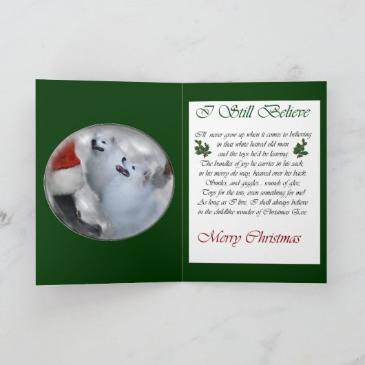 アメリカのエスキモー犬のクリスマス シーズンカード (内部)