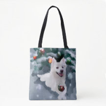 アメリカのエスキモー犬のクリスマス