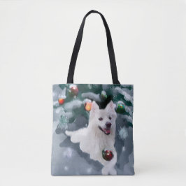 アメリカのエスキモー犬のクリスマス トートバッグ