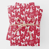 アメリカのエスキモー犬のクリスマス ラッピングペーパーシート (インサイチュ)