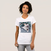 アメリカのエスキモー犬のクリスマス Tシャツ (正面フル)