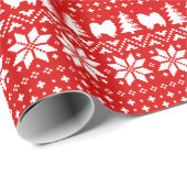 アメリカのエスキモー犬のシルエットのクリスマスエスキーズ ラッピングペーパー (ロールコーナー)