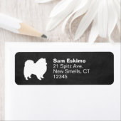 アメリカのエスキモー犬のシルエット ラベル (インサイチュ)