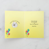 アメリカのエスキモー犬のハッピーバースデー カード (内部)