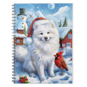 アメリカのエスキモー犬の冬のワンダーランドクリスマス ノートブック (正面)