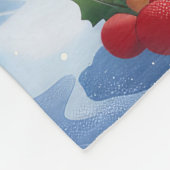 アメリカのエスキモー犬の冬のワンダーランドクリスマス フリースブランケット (角)