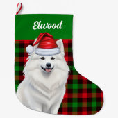 アメリカのエスキモー犬の愛称 ラージクリスマスストッキング (正面)