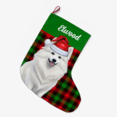 アメリカのエスキモー犬の愛称 ラージクリスマスストッキング (正面 (吊り時))