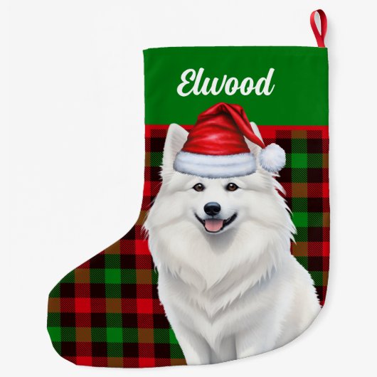 アメリカのエスキモー犬の愛称 ラージクリスマスストッキング (裏面)