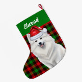 アメリカのエスキモー犬の愛称 ラージクリスマスストッキング (裏面 (吊り時))