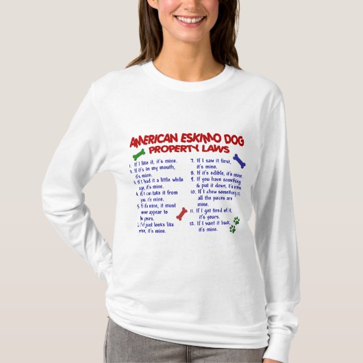 アメリカのエスキモー犬の特性の法律2 Tシャツ (正面)