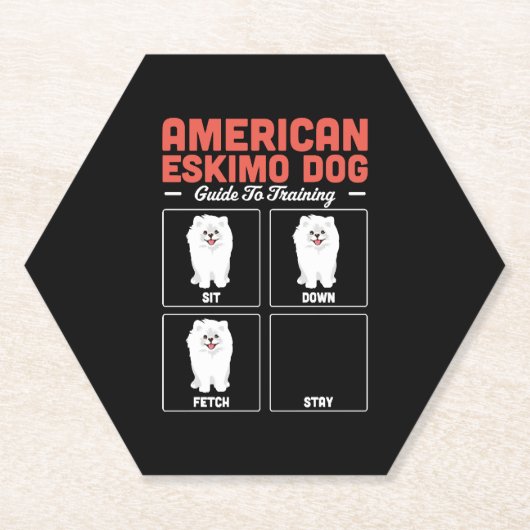 アメリカのエスキモー犬の訓練ガイド ペーパーコースター (正面)
