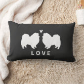 アメリカのエスキモー犬は愛のシルエットを描きます ランバークッション (ブランケット)