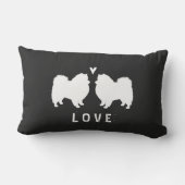 アメリカのエスキモー犬は愛のシルエットを描きます ランバークッション (裏面)