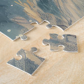 アメリカのエスキモー犬オートバイクリスマスに乗る ジグソーパズル (側面)