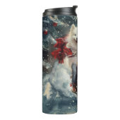 アメリカのエスキモー犬オートバイクリスマスに乗る タンブラー (回転左)