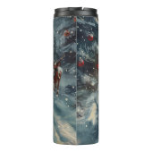 アメリカのエスキモー犬オートバイクリスマスに乗る タンブラー (裏面)