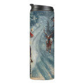 アメリカのエスキモー犬オートバイクリスマスに乗る タンブラー (回転右)