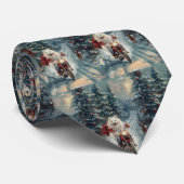 アメリカのエスキモー犬オートバイクリスマスに乗る ネクタイ (ロール)