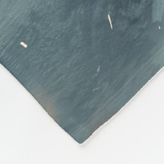 アメリカのエスキモー犬オートバイクリスマスに乗る フリースブランケット (角)