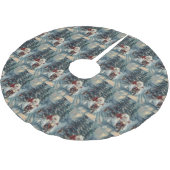 アメリカのエスキモー犬オートバイクリスマスに乗る ブラッシュドポリエステルツリースカート (アングル)