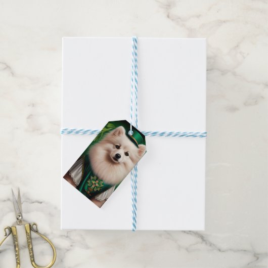 アメリカのエスキモー犬サンパトリックのデイドレス ギフトタグ (より糸付き)