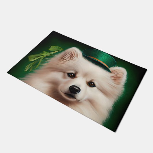 アメリカのエスキモー犬サンパトリックのデイドレス ドアマット (アングル)