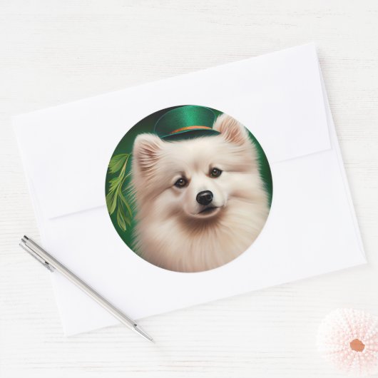 アメリカのエスキモー犬サンパトリックのデイドレス ラウンドシール (封筒)