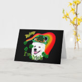 アメリカのエスキモー犬St patricks カード (黄色い花)